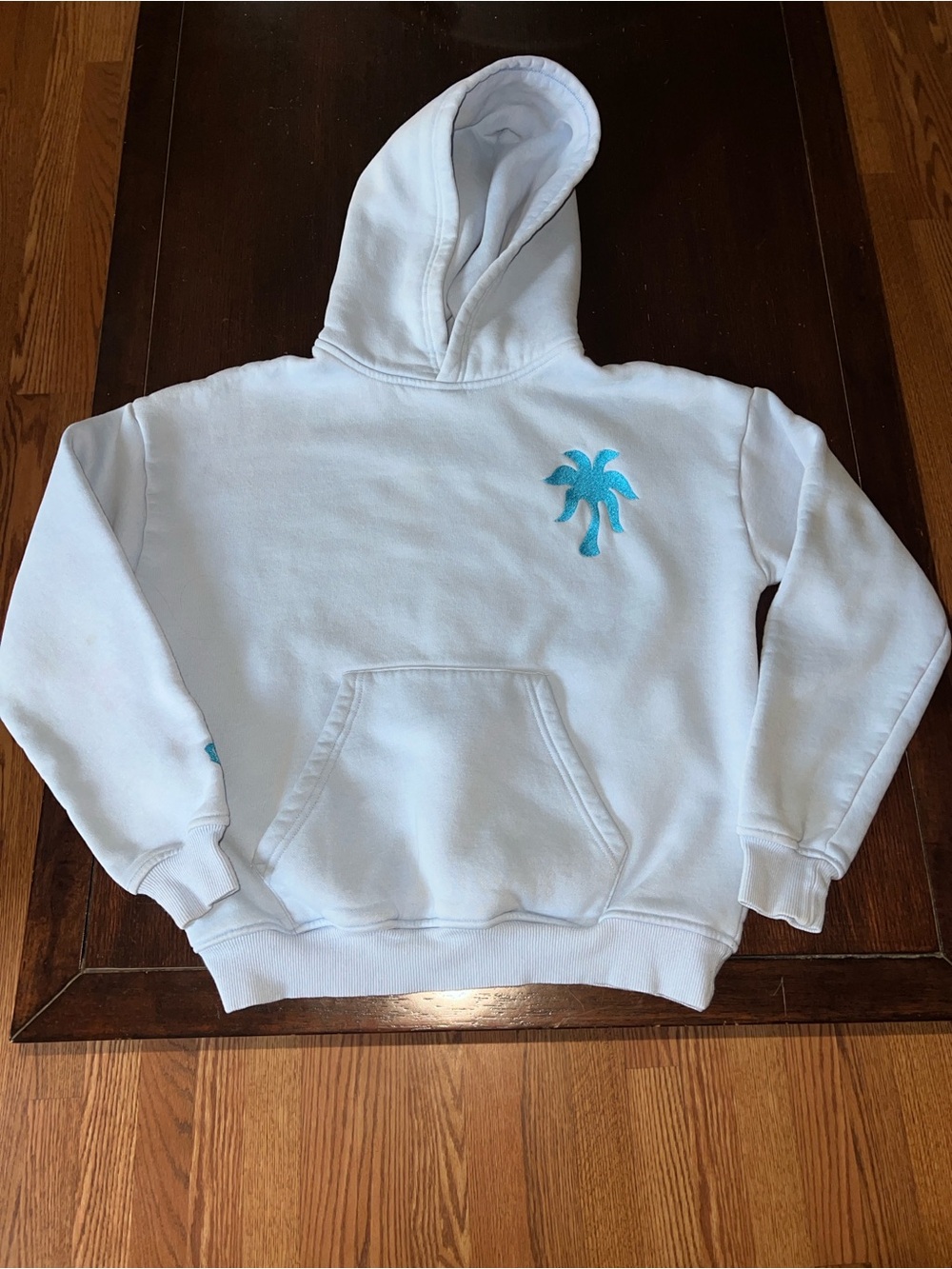Pink palm puff hoodie